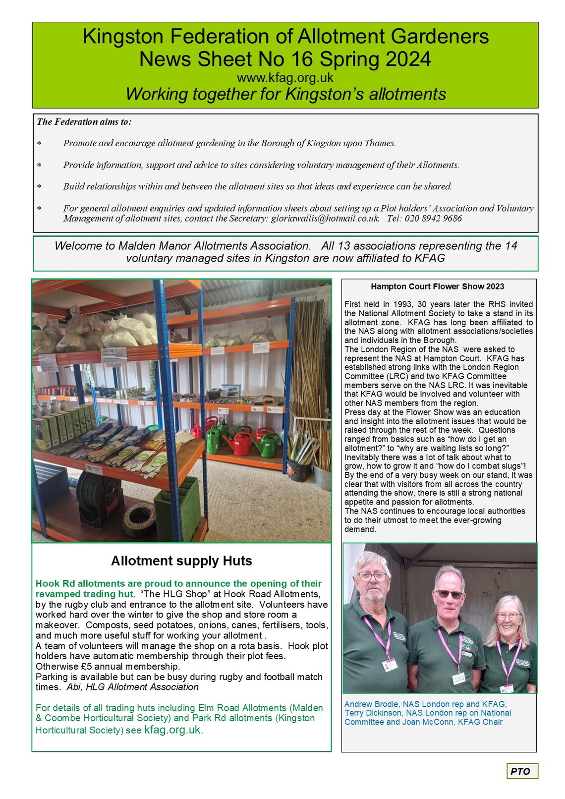 KFAG Newsletter No 16 Spring 2024 page 1
