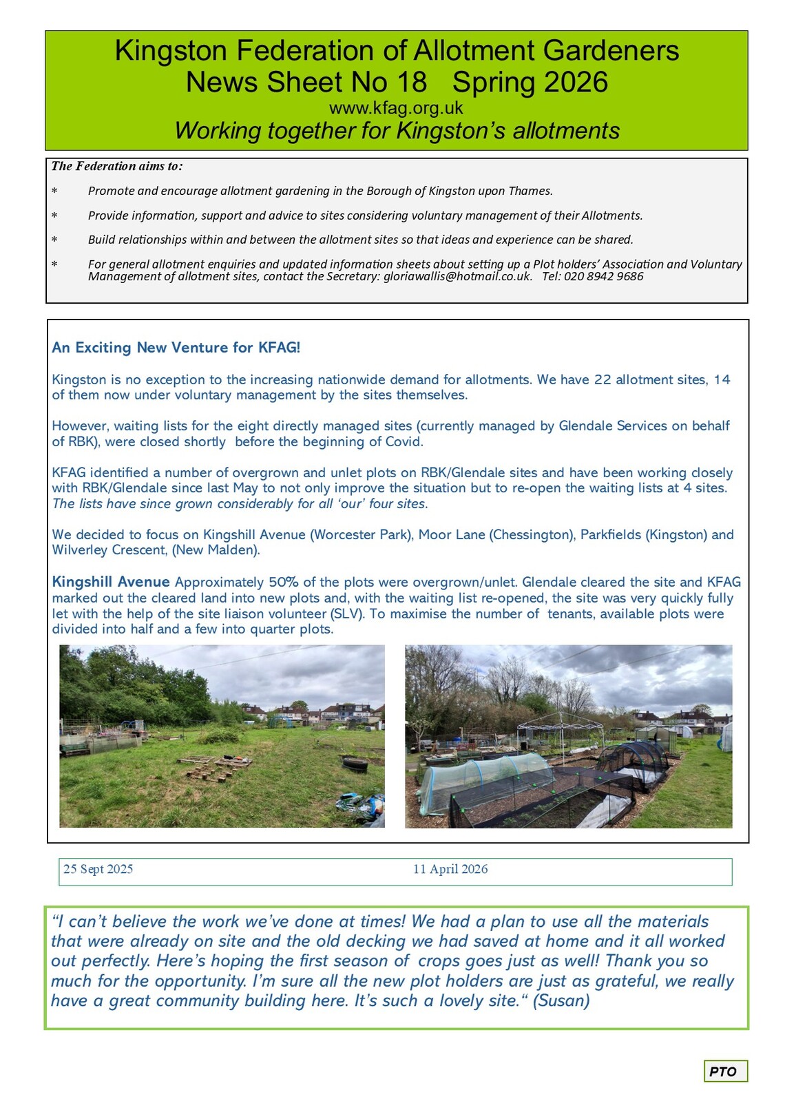 KFAG newsletter No 18 2026 p1